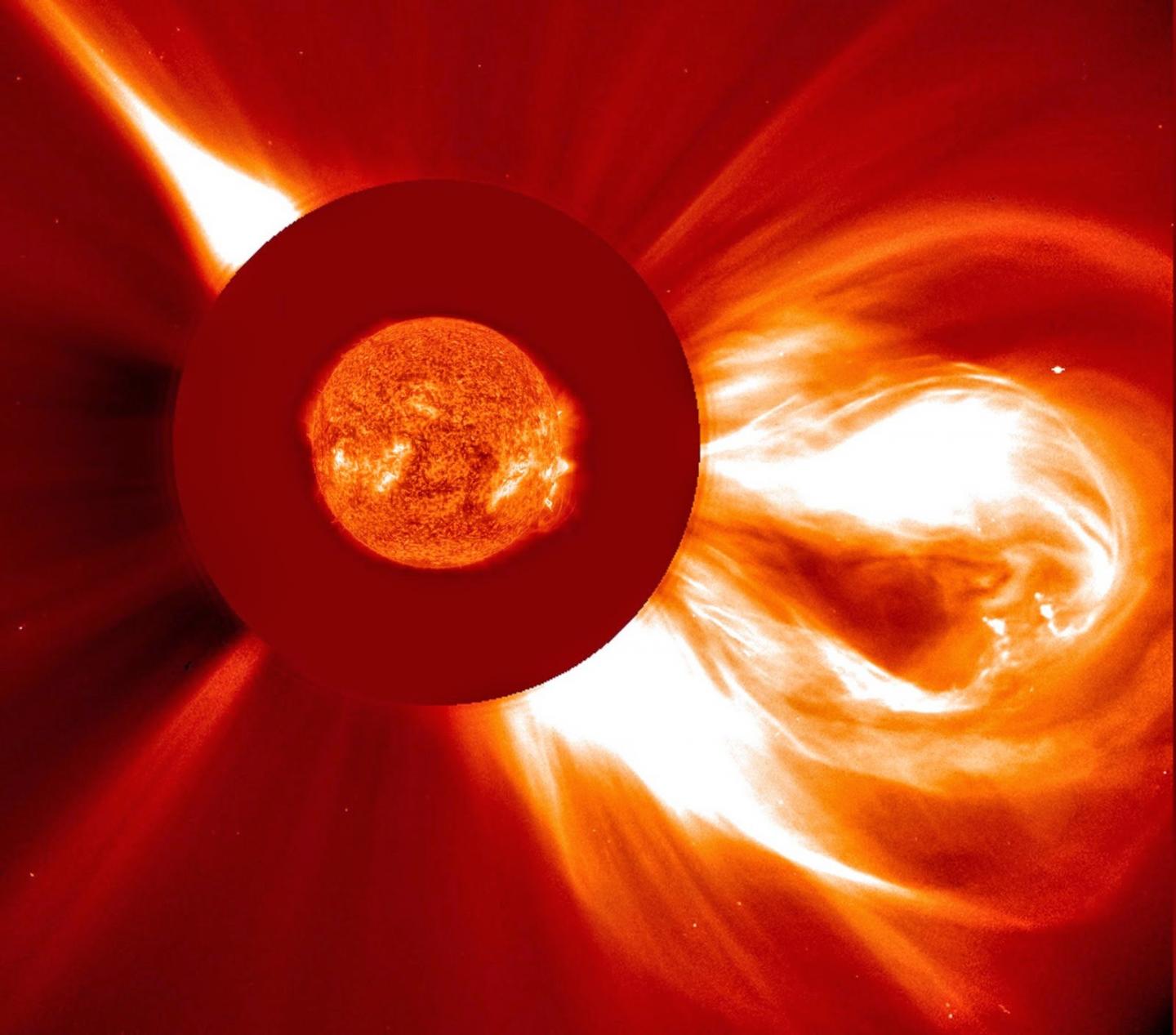 SOHO Image of Coronal Mass Ejection (Composite)