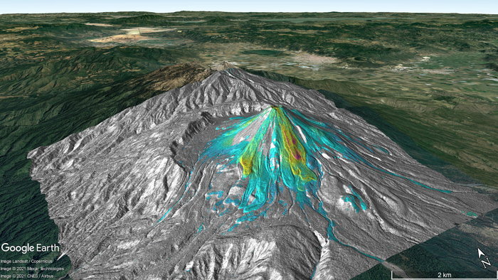 Average deformation over the Colima volcano, Mexico