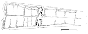 Layout of the interior of the Long Cairn at Hazleton North