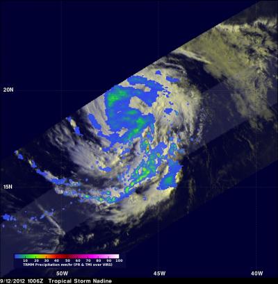 NASA TRMM -- Rainfall in Nadine