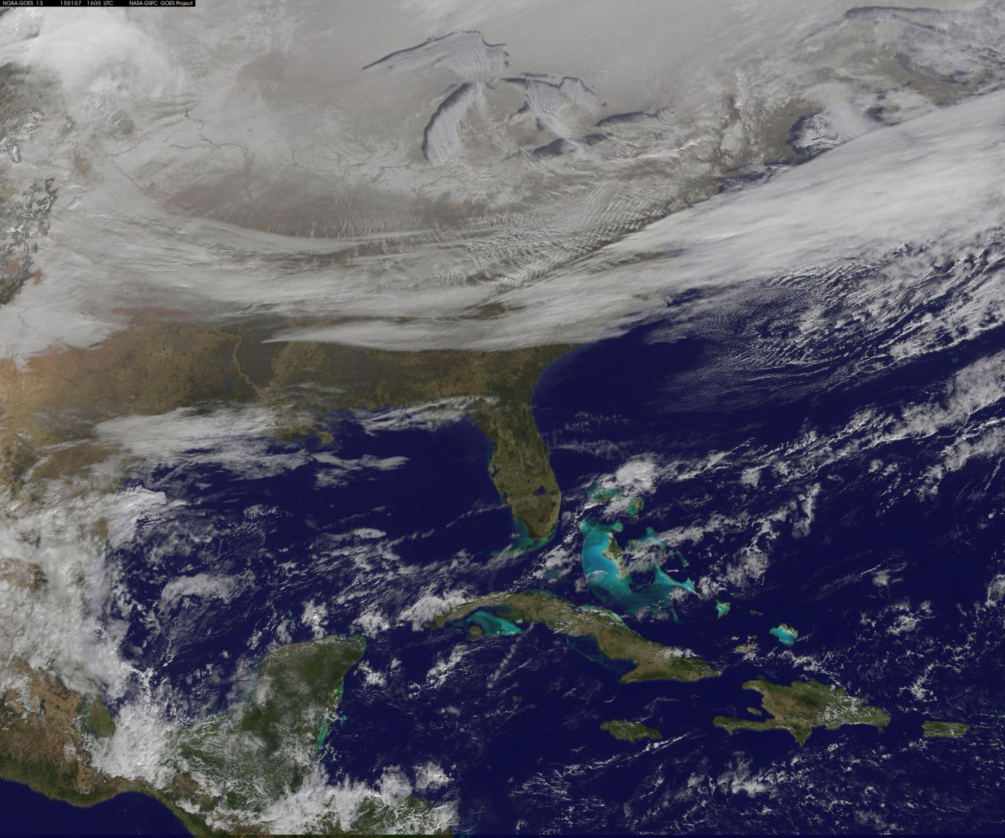 Satellite Picture Shows the Snow-covered US Deep Freeze