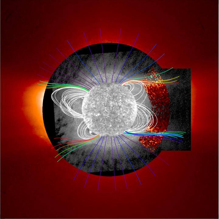 Composite Image of Sun with Helium Concentration Enhanced
