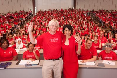 Simon Bott with Renu Khator, University of Houston