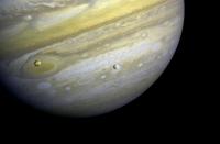 Voyager Image of Jupiter and Moons