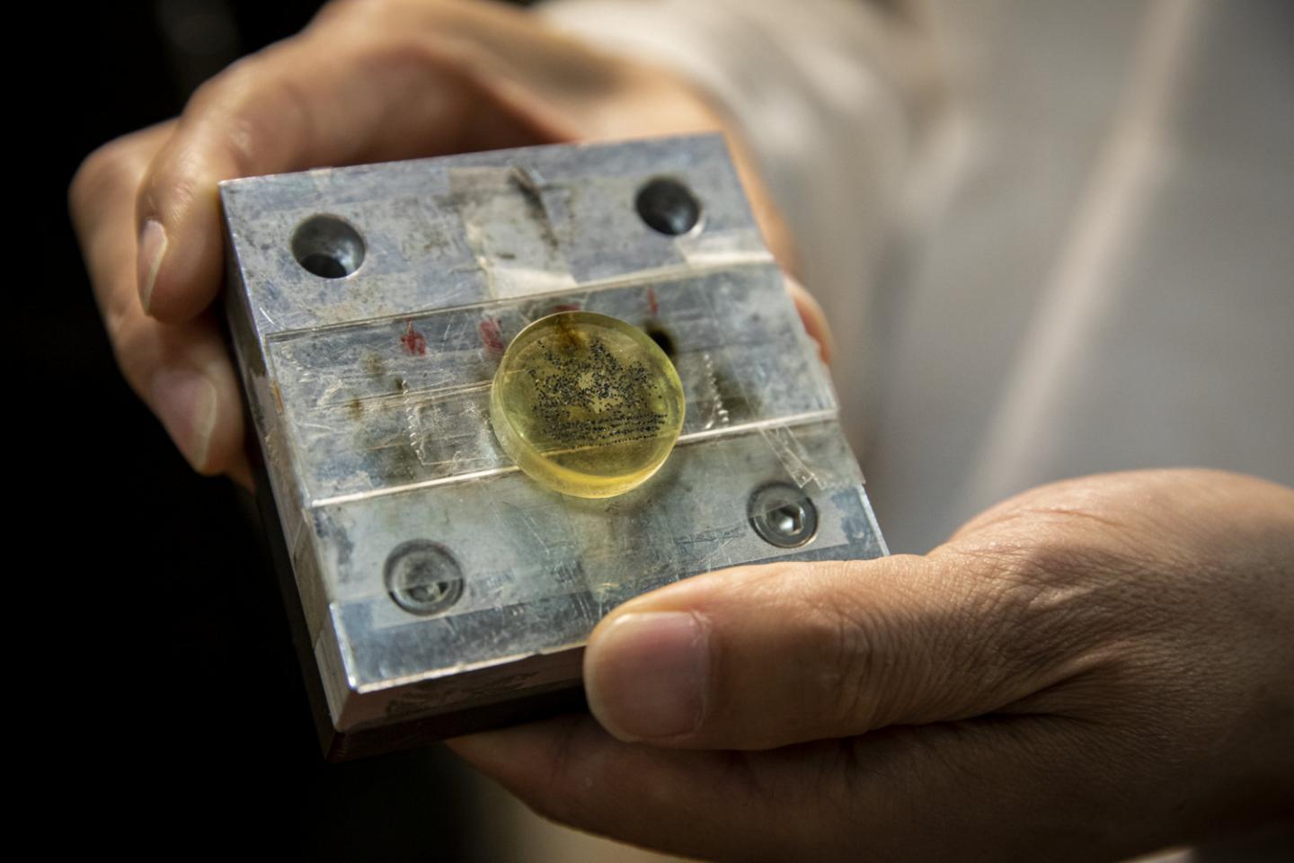 Mineral Sample Prepared for X-ray Studies at Berkeley Lab's Advanced Light Source