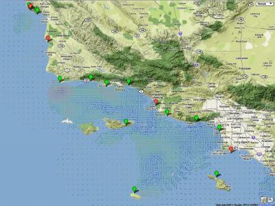 Currents in the Santa Barbara Channel and Toward Los Angeles