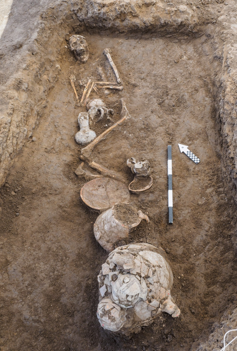 Canaanite grave from the Late Bronze Age that was found in the excavation