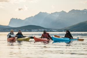 Kayakers in northern Norway