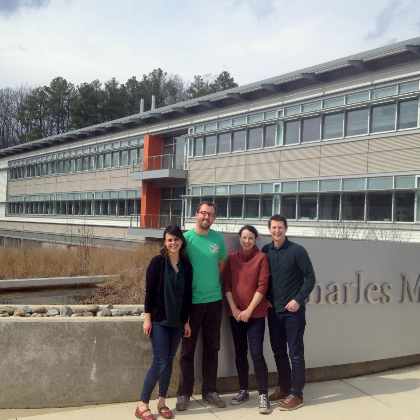 Scientists in Front of Mathias Lab