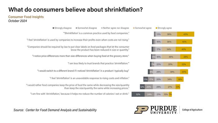 Consumers beliefs about shrinkflation