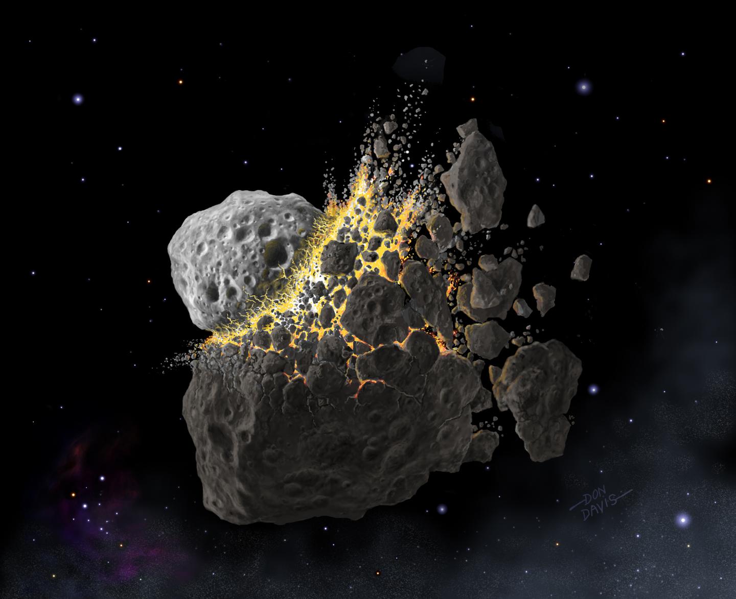 Asteroid Collision Illustration