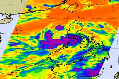 NASA AIRS Image of Tropical Depression 5W in NW Pacific