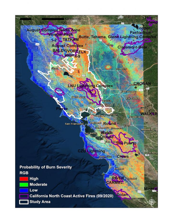 Wildfire Burn Severity Probability Map, Northern CA