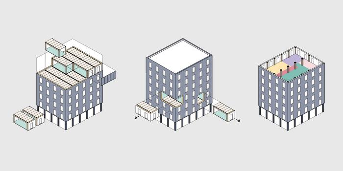 The modules can be installed on top of or next to each other, can be changed individually and offer a flexible floor plan.