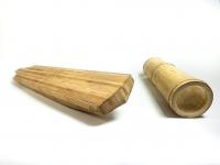 Bamboo cricket bat prototype and section of bamboo