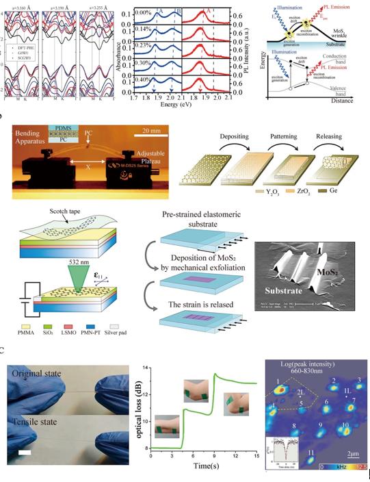 Tunable Properties, Strain Engineering Technologies and Photonic Applications