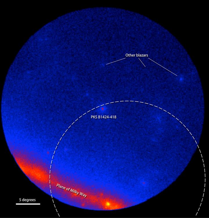 Fermi LAT Images Showing the Gamma-Ray Sky around the Blazar PKS B1424-418