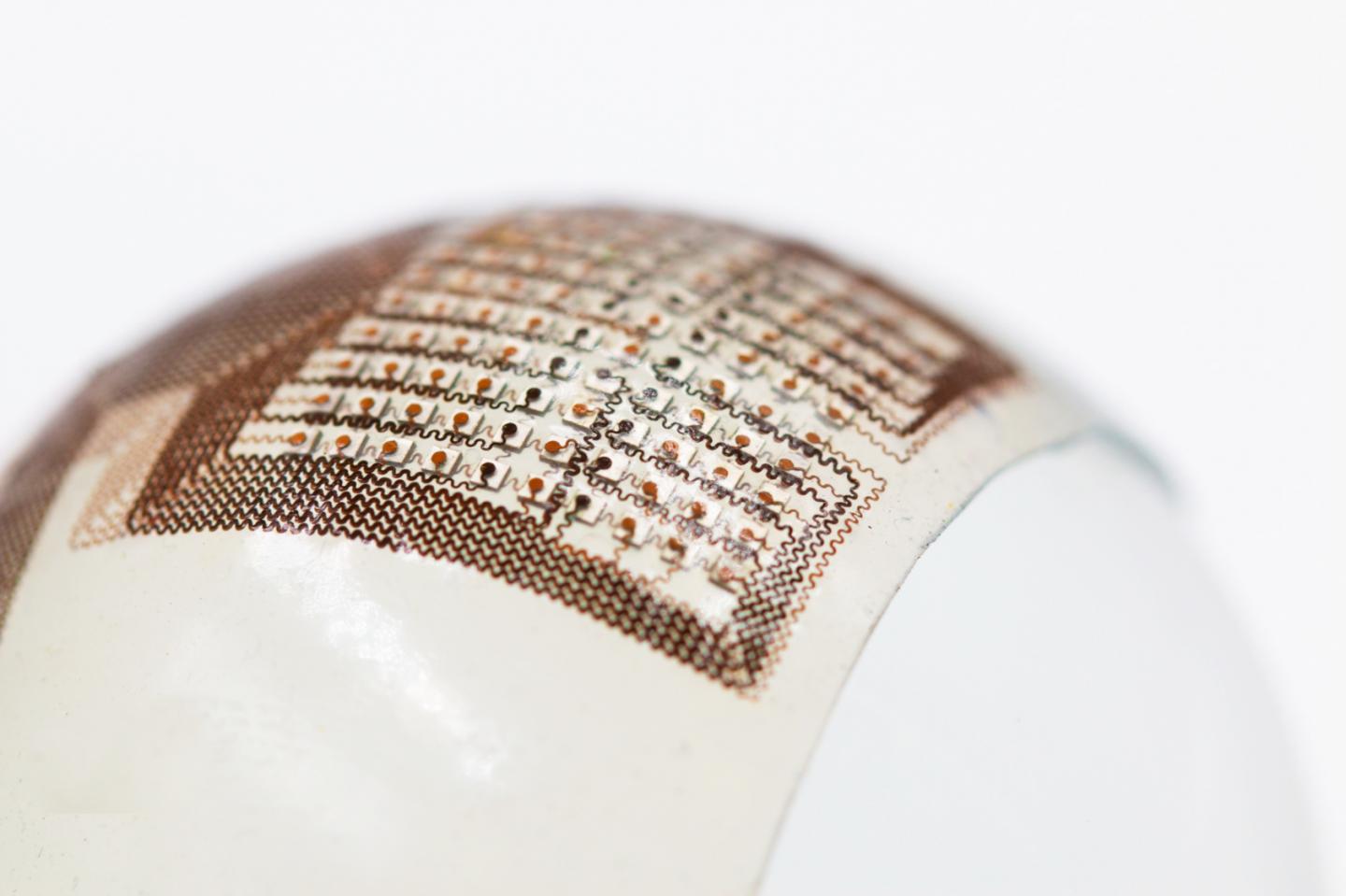 Flexible Ultrasound Patch on a Sphere