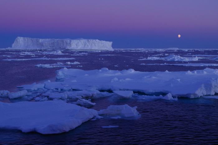 Melting ice in the Southern Ocean.