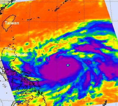 NASA's Aqua Satellite Passed over Super Typhoon Sanba