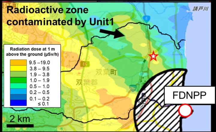 Figure 1. A map showing the location of the Fukushima Daiichi Nuclear Power Plant (FDNPP) and the sampling site