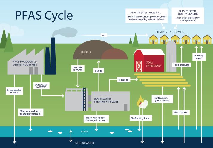Source and Transport Cycle of PFAS