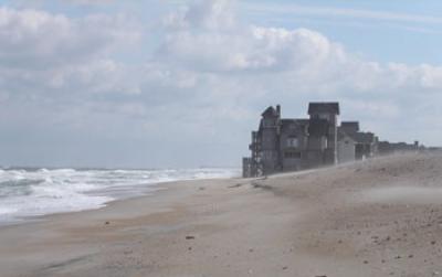 Rising Seas Lapping at a House in the Film 'Nights in Rodanthe'