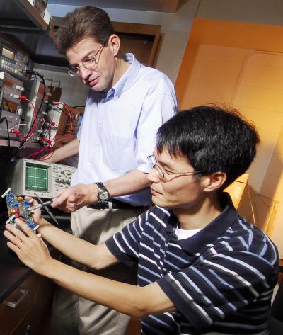 Researchers with Pollution Sensor