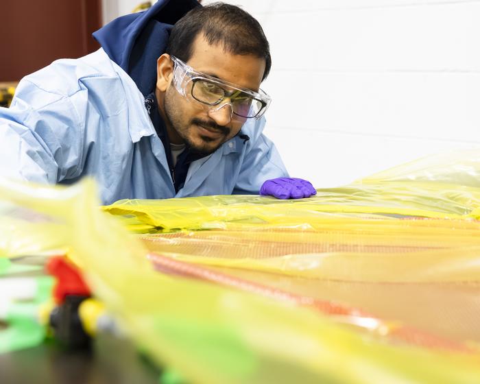 ORNL's Vipin Kumar building composite blade