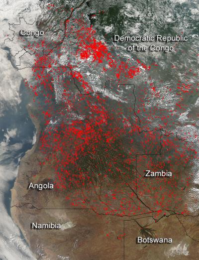 Hundreds of Fires Across Africa