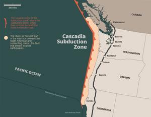 Cascadia Subduction Zone map