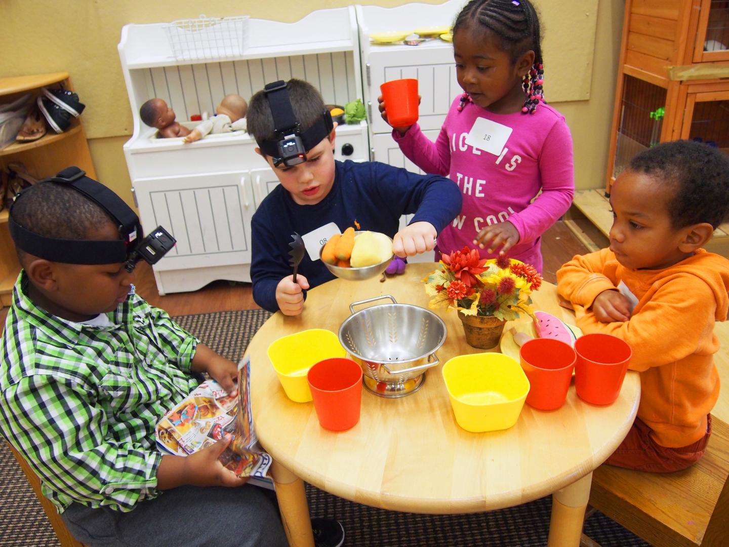 preschool children in classroom