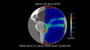 X-shaped feature in ionosphere observed by GOLD