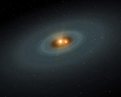 Double Star with Dusty Disk