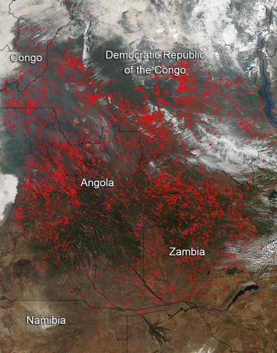 Fires in Central Africa July 2014