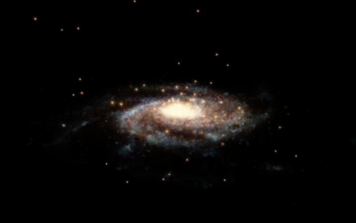 Globular Clusters Surrounding the Milky Way (Artist's Impression)