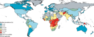 Map of prevalence estimates of past year intimate partner violence