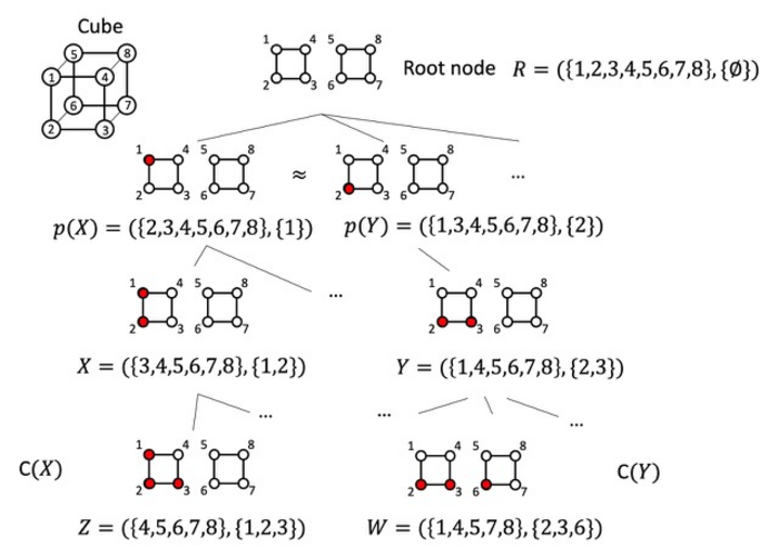 Figure 2. Example of a search tree representing an atomic substitution
