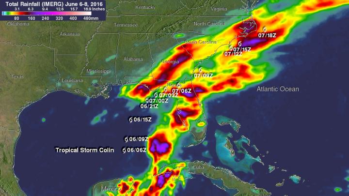IMERG Rainfall Analysis of Colin