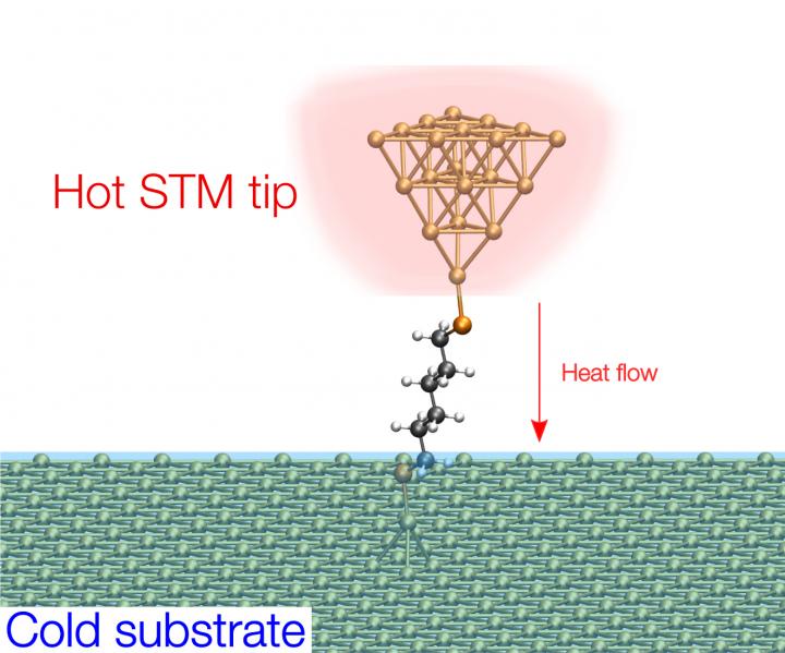 Experimental Setup to Measure the Heat Flow Through a Single Molecule