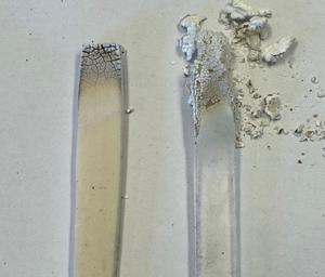 Side-by-side comparison: fire-resistance experiment