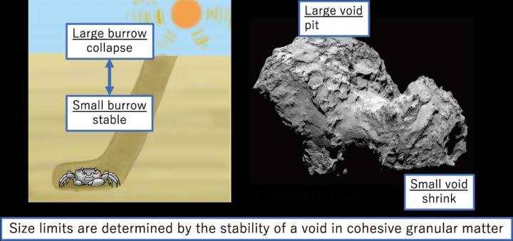 Sand Crab Burrow and Cometary Surface
