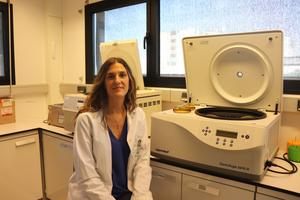 The researcher Alejandra Pera, in her office