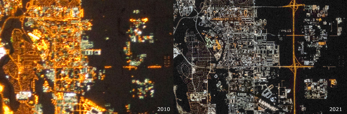 Change of Light Pollution in Calgary 2010-2021