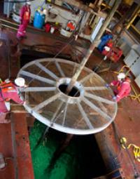 Photo of the Opening in the Ship's Floor that Allows Access to Seafloor Sediments