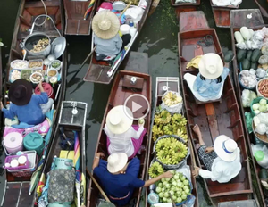 Floating market, Thailand