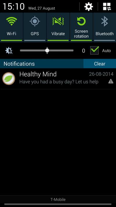 Healthy Mind App Notification