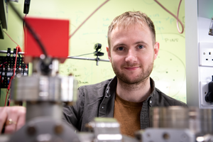 ad author of the paper, Dr Thomas Barrett, in the Quantum Systems and Devices laboratory at the University of Sussex