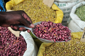 A bean market in Uganda