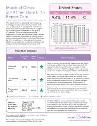 March of Dimes Premature Birth Report Card -US